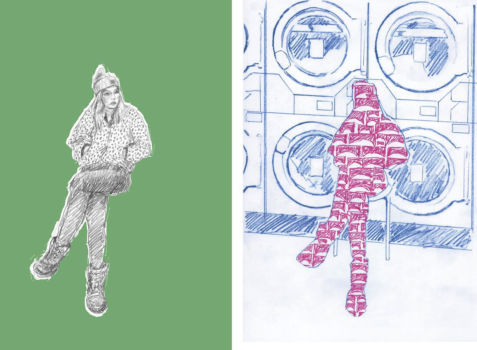 このドローイングも南青山 清水湯さんでお取り扱いいただいているzine"NEVER ON FRIDAY"の中のページからの画像です。南青山清水湯さんのコインランドリーのスケッチ! ©︎Hiroshi Masuyama